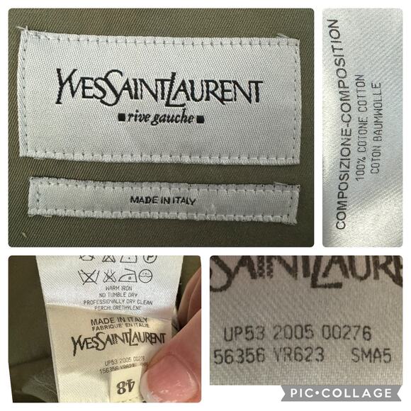 YSL Yves Saint Laurent Rive Gauche Y2K classic iridescent trench size 48/38 USA - Picture 8 of 17